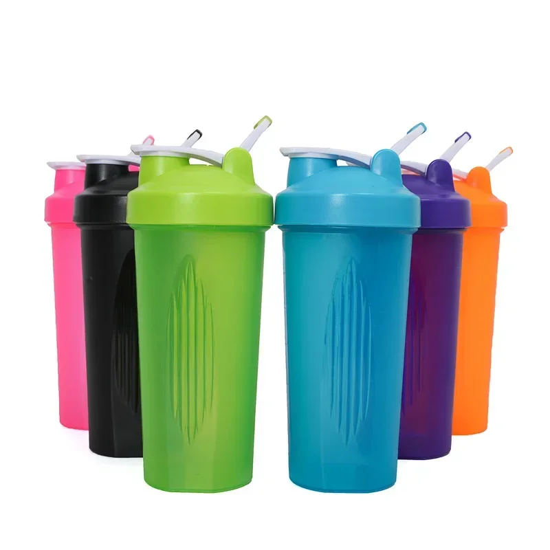 Protein Powder Shaker Bottle 600ml Portable Leak Proof Water Bottle Gym Fitness Training Sport Shaker Mixing Cup Scale