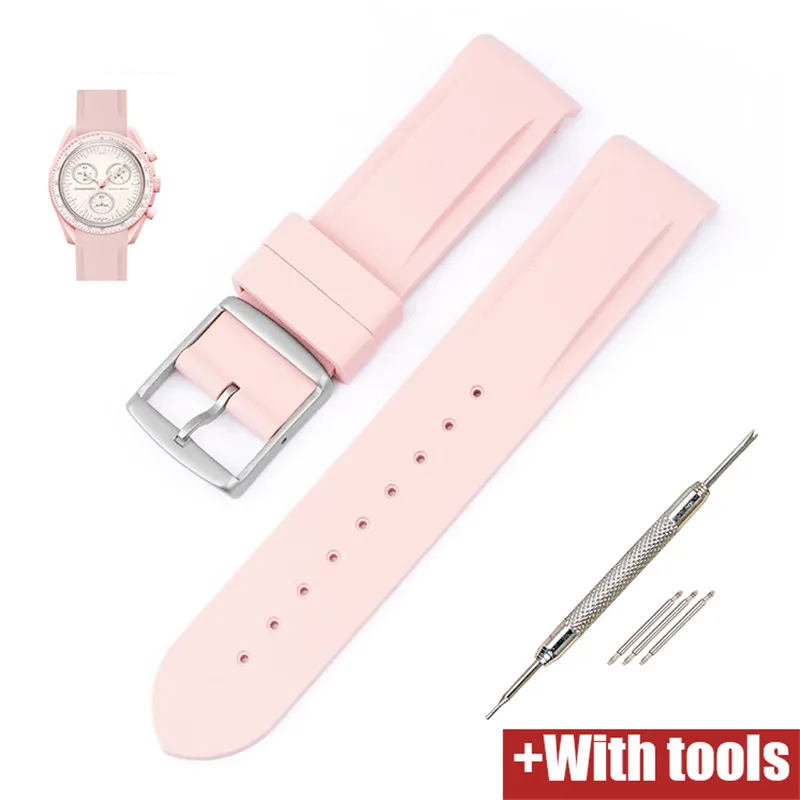 Premium 20mm Curved Rubber Strap - Waterproof Sports Watch Band