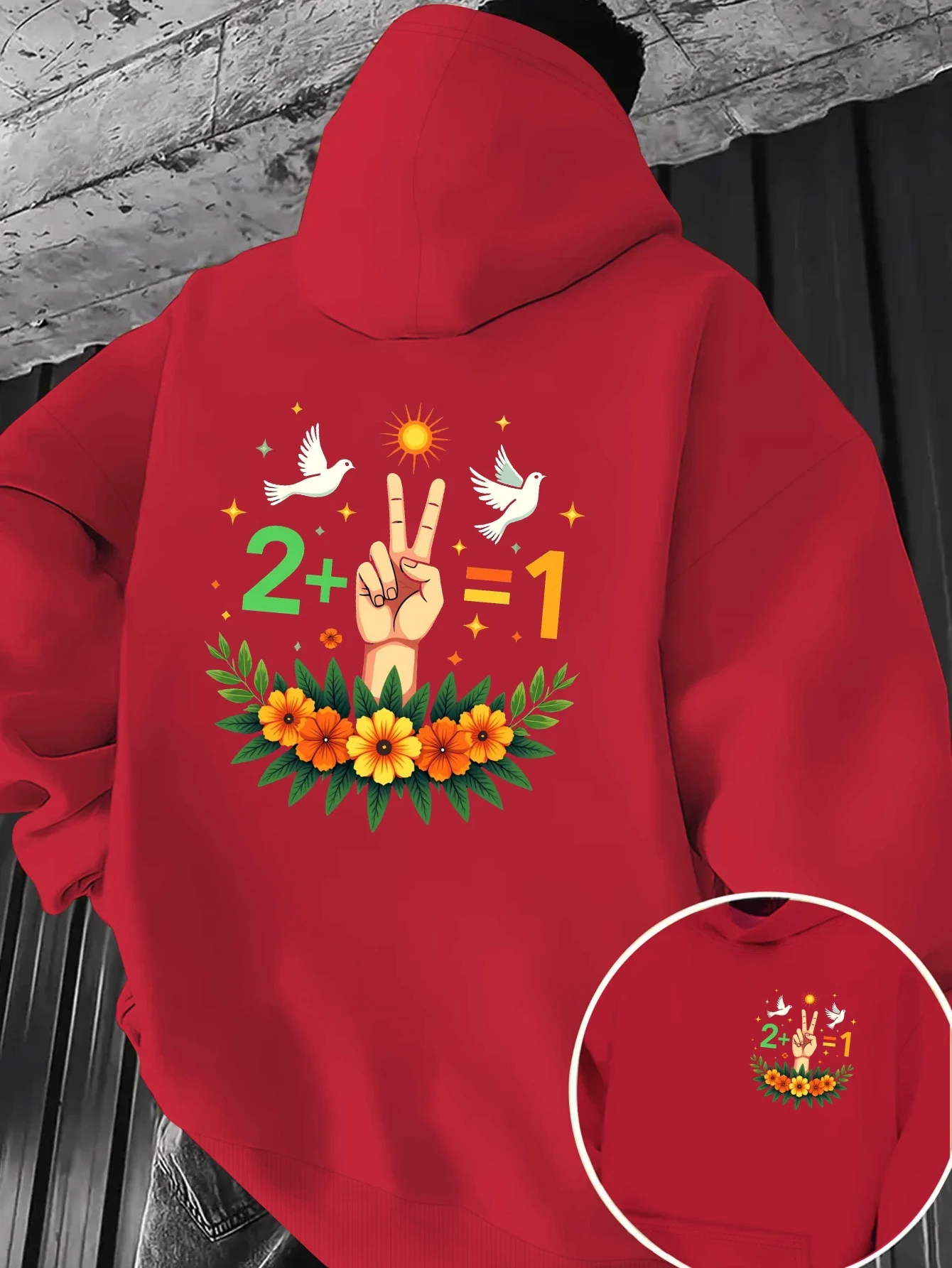 equation Middle eastern Kurdish Peace Sign Men's hoodies