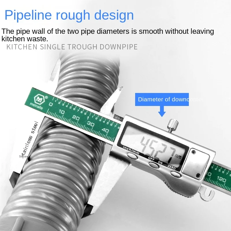 Sink Drain Pipe Kitchen Sink Lower Pipe Lengthened Single-slot Stainless Steel Sink Drain Pipe Deodorant Seal Ring Accessories
