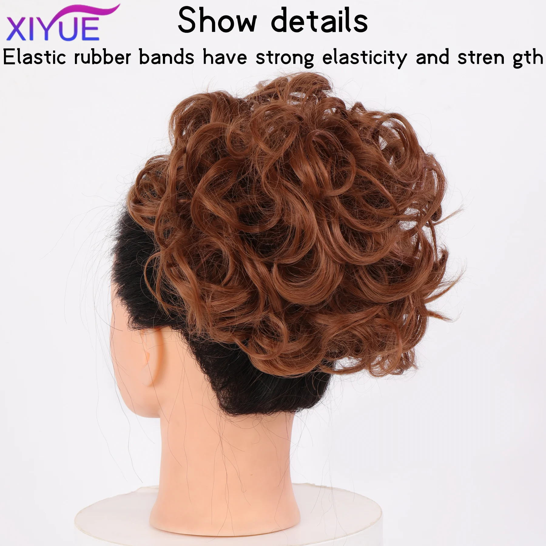 Bride Messy Big Hair Bun Curly Chignon with Comb Clips In Hair Tail Cover Ponytail Extension Synthetic Natural Fake Hair