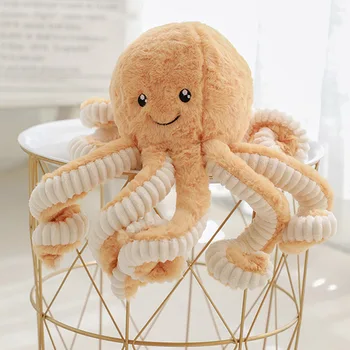 Simulation Octopus Doll Color Plush Toy Ocean Submarine Creature Squid Pet Sound Toy Decorative Ornaments Small Gifts Pet Toy 4