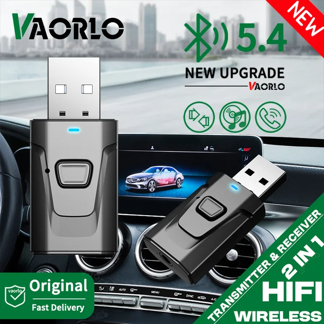 Bluetooth 5.4 Car Audio Transmitter Receiver USB Wireless Music Adapter With Mic Hands-free 3.5mm AUX/RCA For TV Headphone Car