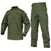 Men Green Camouflage Uniform Tactical Combat Black Shirts&Pants Airsoft Paintball Work Clothing Suit 1