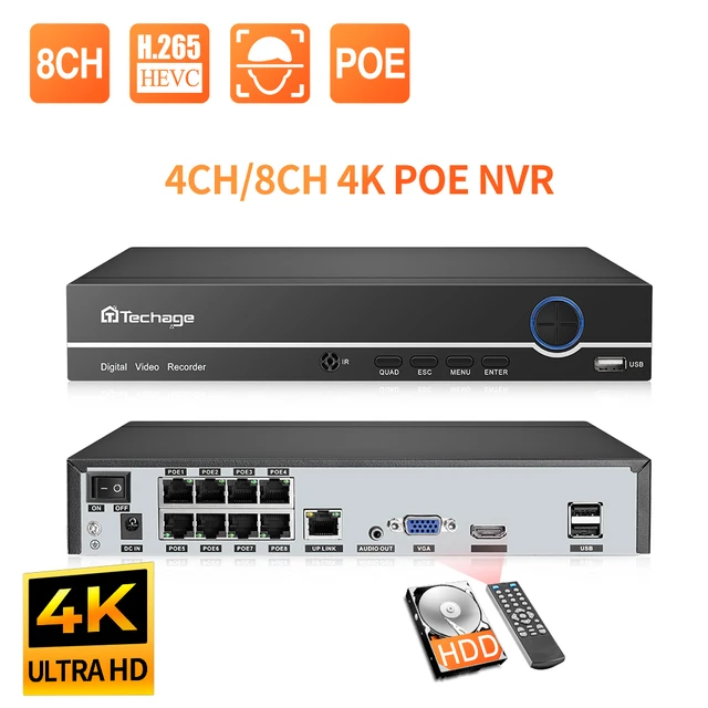 Techage 1pcs 5MP 8MP PoE IP Camera H.265 Video Encoding Outdoor Two-way Audio Camera For PoE NVR Security Surveillance System - Image 5