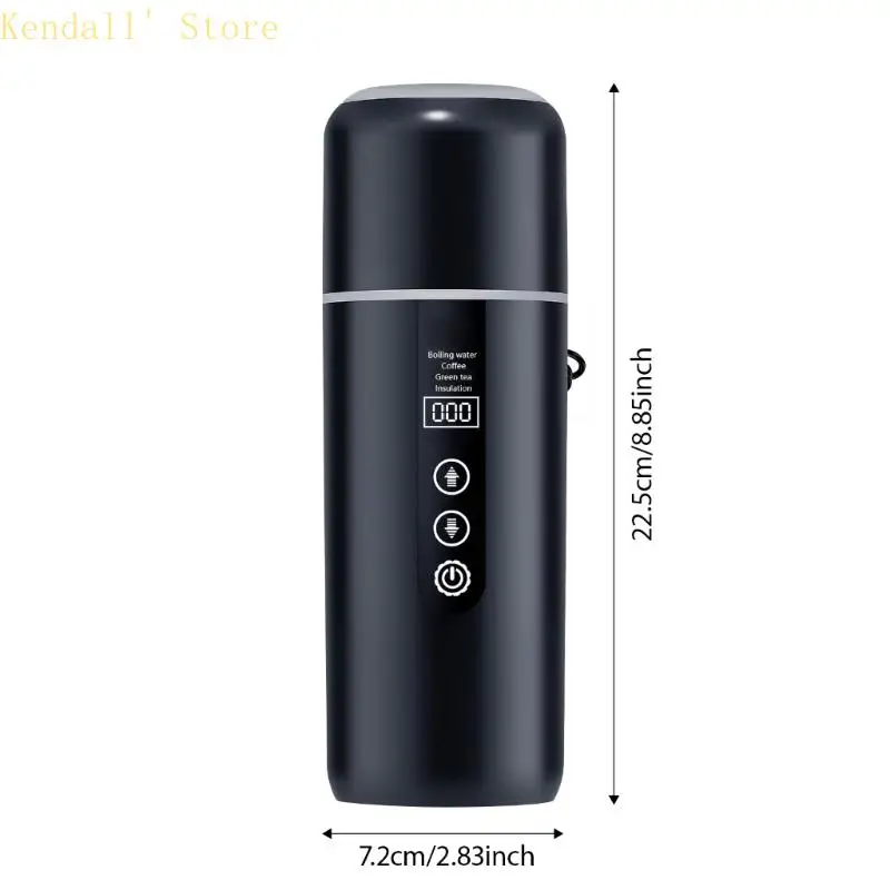 3XUB 변색되지 않은 여행용 가열 컵 500ml 자동차 캠핑용 자동 가열 컵