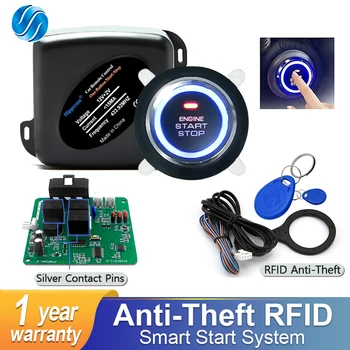 Sinovcle Allarme auto Telecomando PKE Ingresso senza chiave per auto Sistema di allarme avviamento motore Pulsante Avviamento remoto Arresto automatico