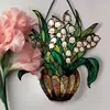 Outdoor Sun Catcher Flower Window Catcher Wall Art Decor Sun Catcher With Chain Floral Sign For Outdoor Porch Kitchen Garden 6