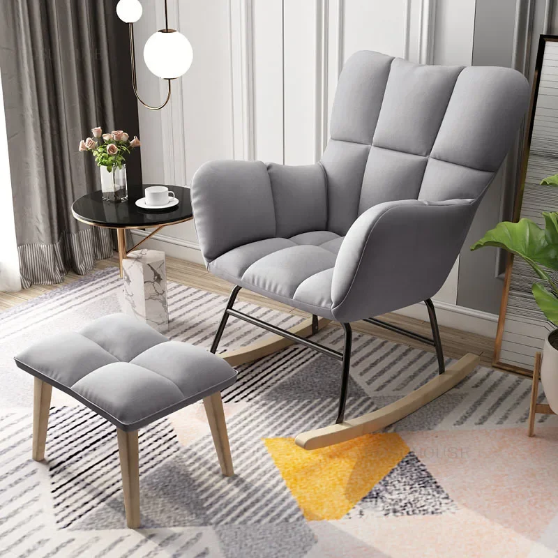 Nordic Single Living Room Chairs Minimalist Modern Home Balcony Chair Luxury Lazy Wrought Iron Soft Cushion Living Room Chair