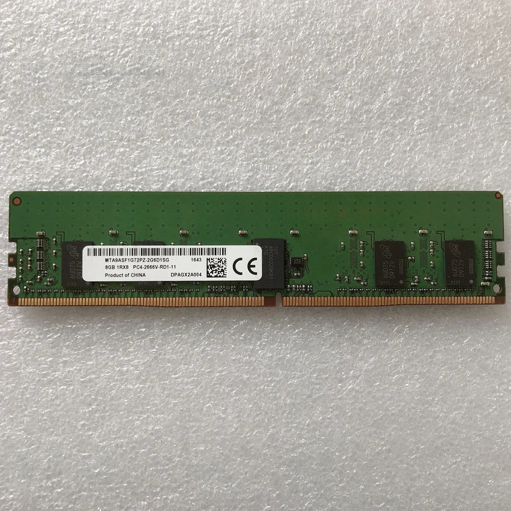 서버 메모리 MTA9ASF1G72PZ-2G6D1SG, MT 8G 8GB 1RX8 PC4-2666V DDR4 2666, 1 개