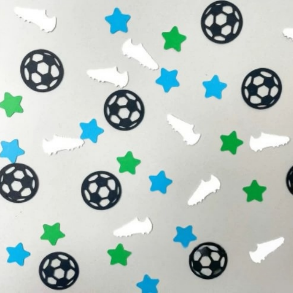 100Pcs Football Sports Theme Party Decoration Soccer Paper Confetti for Birhtday Baby Shower Party Table Scatter Decoration