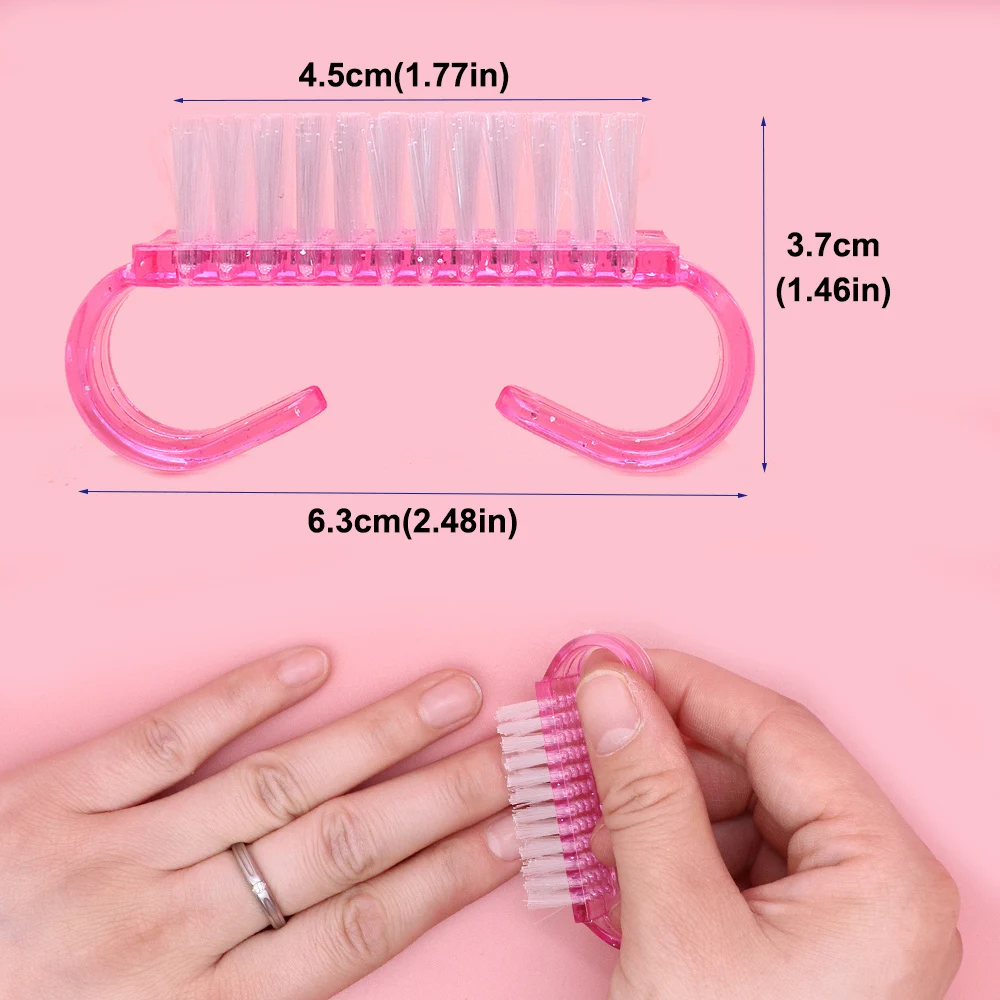 Cleaning Nail Brushes Tools Colorful Plastic Dust Cleaner Art Manicure Pedicure Powder Soft Remover Brush 50Pcs/Lot