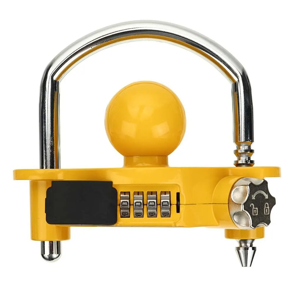 

Universal Heavy Duty Hitch Lock Caravan Trailer Ball Coupler Password Trailer Lock U-shaped Hitch Yacht Anti-Theft Lock Yellow