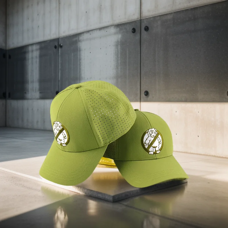 Stylish Golf Hat Laser Cutting Hole Design with Flat Embroidery Curved Brim Waterproof Cap Unisex Adult