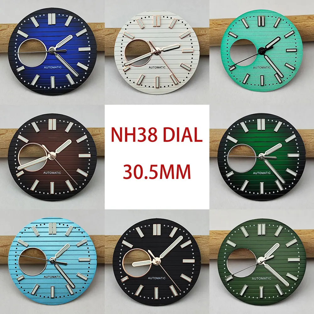 NH38 30.5mm Nautilus S dial Watch Green Luminous Accessories For NH38 Movement Watch Repair Tool watch cover watch case watch protective cover watch protective case watch screen protector case