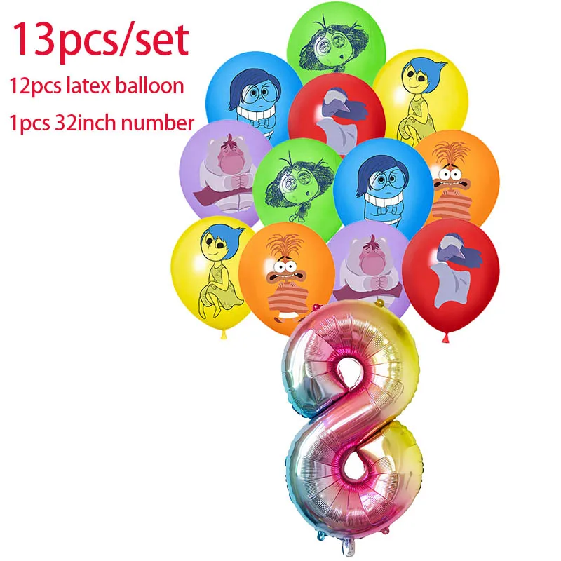 thumbnail image 1 of Decoración para fiesta de cumpleaños de Inside Out, pancarta con globos, adorno para tarta, suministros para fiesta de cumpleaños de Inside Out, baby shower, 1 of 5