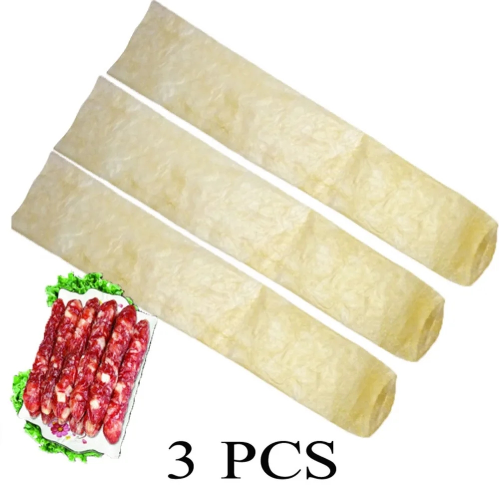 3 PCs Homeuse Sausage Casing 10*50cm Hot Dog Casing Cooking Tools Europe Big Sausage Packaging Tools sausage stuffer,bbq casings,packing tools