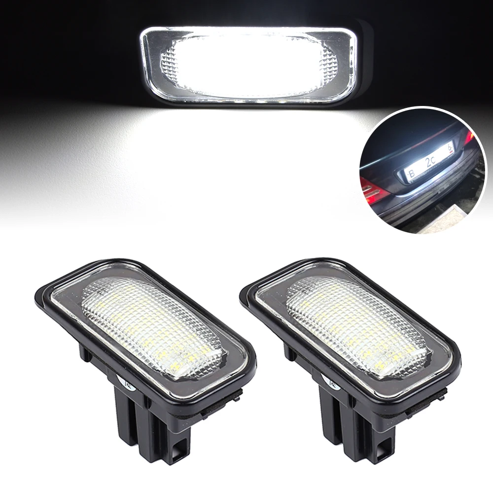 

2Pcs CanBus Error Free License Plate LED Light For Mercedes-Benz W203 4D Door Number lamp white 12V