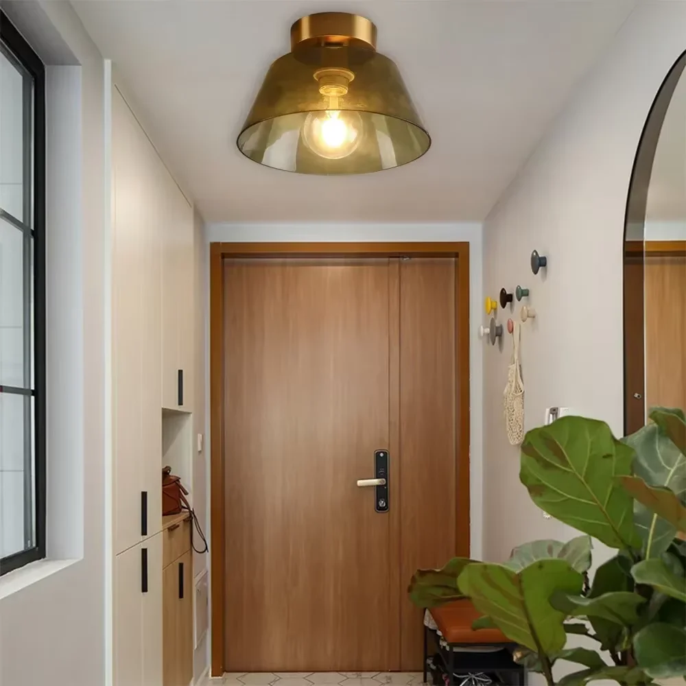 현대 미니멀리스트 유리 천장 조명 북유럽 질감 LED 다 이닝 룸 램프 복도 광택 크리 에이 티브 거실 조명 E27