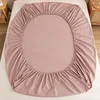 New Grade A 100% Cotton Fitted Sheet with Elastic Bands Non Slip Adjustable Mattress Covers for Single Double King Queen Bed 5