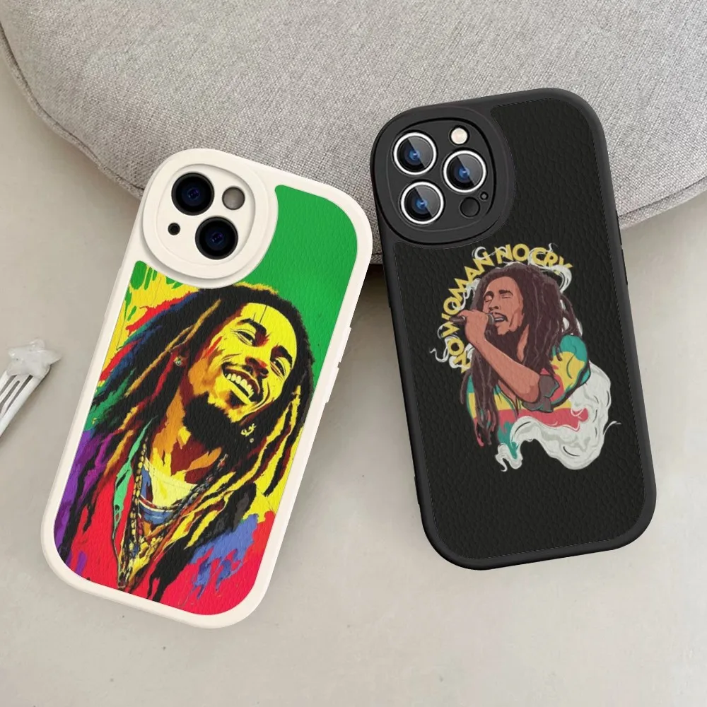 

Bob Marley Singer Phone Case Hard Leather For IPhone 14 13 12 Mini 11 14 Pro Max Xs X Xr 7 8 Plus Fundas