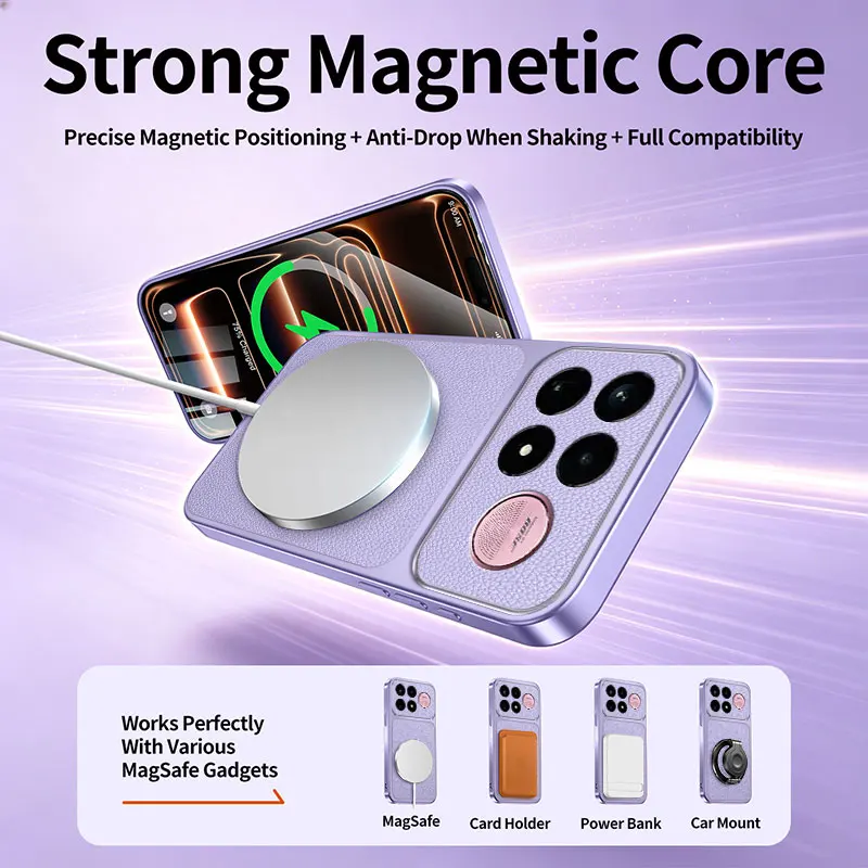Vegan Leather Magnetic Ultra-Thin TPU Anti-Drop Case Cover