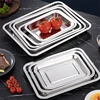 Rectangular Food Shallow Trays Stainless Steel Barbecue Fruit Storage Plate Steamed Dish Pastry Baking Pan Kitchen Utensils 4