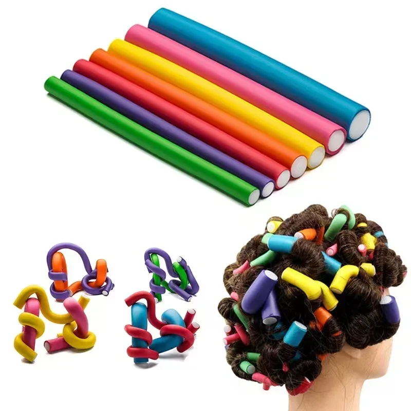 10pcs Heatless Curling Rod Magic Soft DIY Hair Curlers Lazy Sleeping Hair Curler Roller Wave Formers Woman Styling Tools