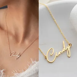 Custom Personalised Name New Women Necklaces Stainless Steel Letter Pendant Corss Chain Choker Jewelry Gifts Collares Para Mujer