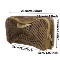 Tactical Backpack Bag Insert Modular Organizer Hook Fasteners Mesh Pocket Utility Admin Pouch Hunting Nylon Zipper Closure New 2