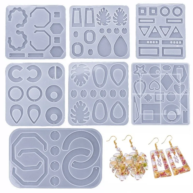 SNASAN Earrings Silicone Mold Pendant For Jewelry Making UV Epoxy Resin Casting Silicone Moulds Beads Craft Handmade DIY Tool