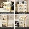 Plastic Storage Bin Stackable Cabinet with Lids and Wheels, 112QT/28Gal Foldable Storage Cabinet, Storage Organizer, Fold 4