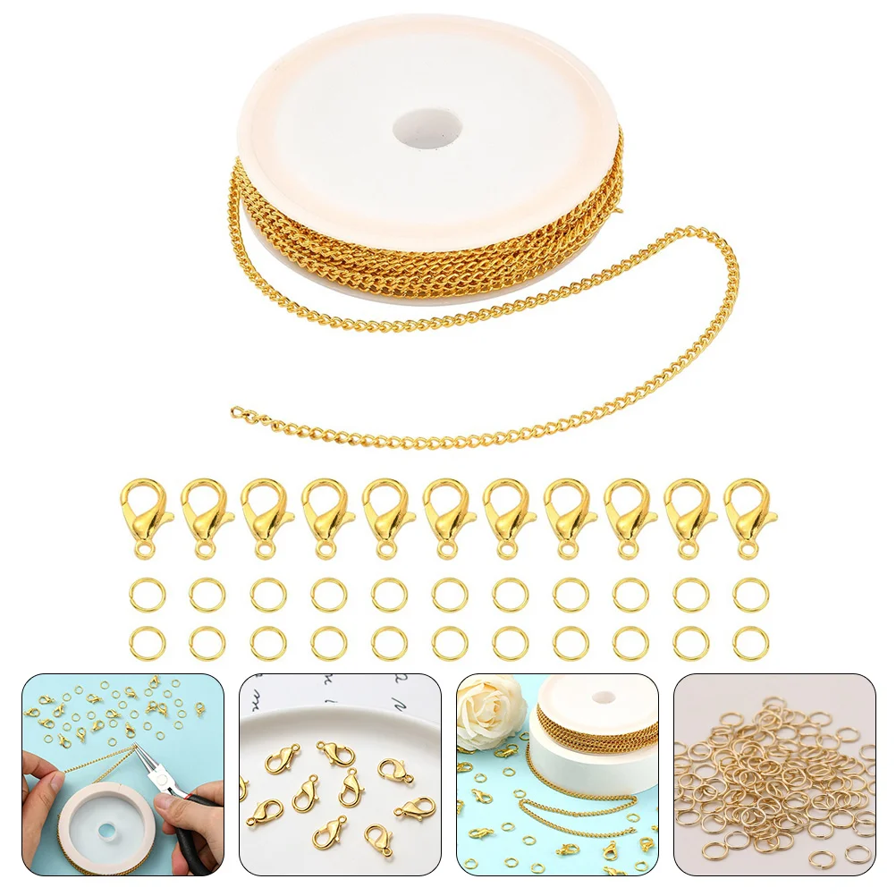 

Jewelry Accessories Open Rings Lobster Clasps Tool Delicate Iron Chain DIY Making Accessory