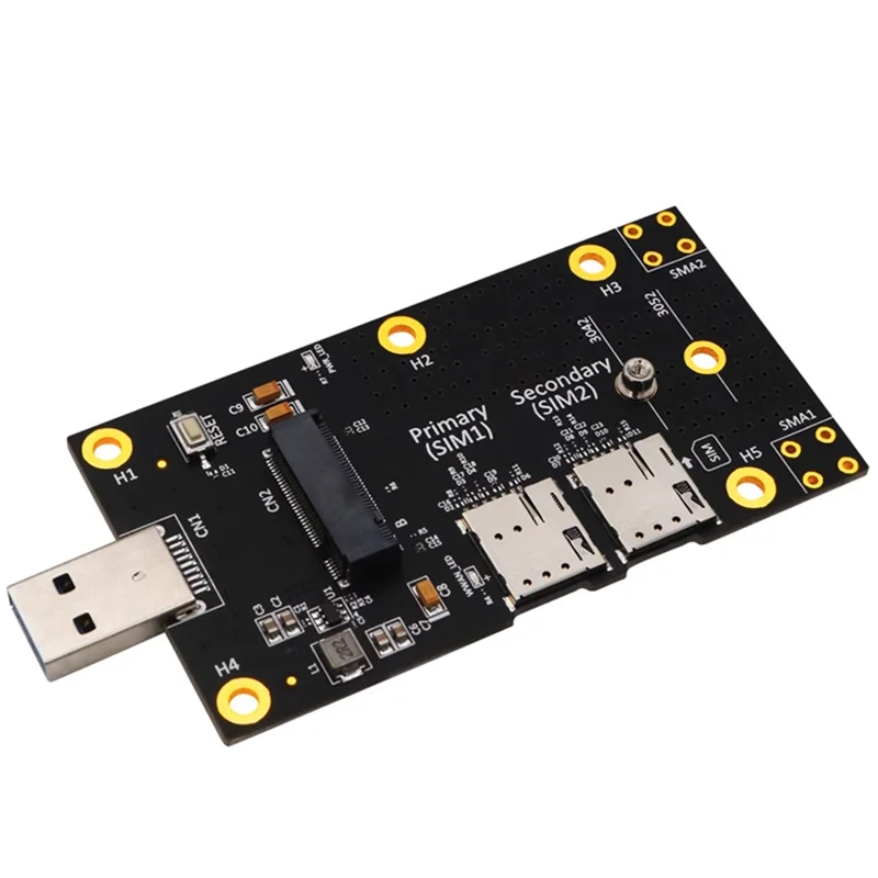 

M.2 To USB 3.0 Board NGFF Key B Riser Card LTE 4G 5G To USB3.0 With Dual Nano SIM Antenna For EM06-E EM7455 EM12-G RM520N RM530N