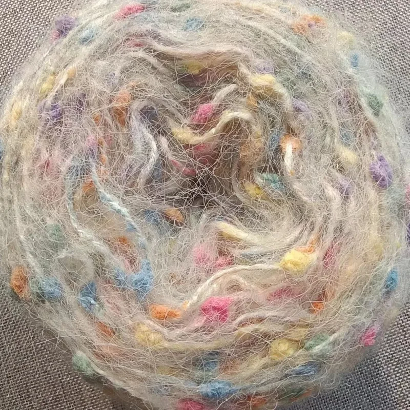 Long Plush Polka Dot Rainbow Bean Mohair Yarn, NEEMOY50g Warm and Soft Long Plush, DIY Scarf, Hat, Sweater, Couple Woven Gift 3