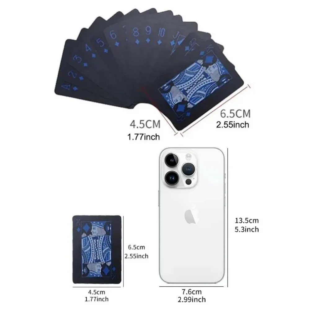 Creative Black Blue Plastic Poker PVC Waterproof Poker Card Chess and Board Game Card 6