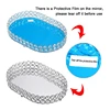 ABWR-Mirrored Crystal Vanity Makeup Tray, Jewelry Trinket Storage Tray Cosmetic Perfume Display Tray (Silver,Ellipse) 6