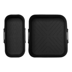 Set of 2 Reusable Silicone Air Fryer Liners (Black)