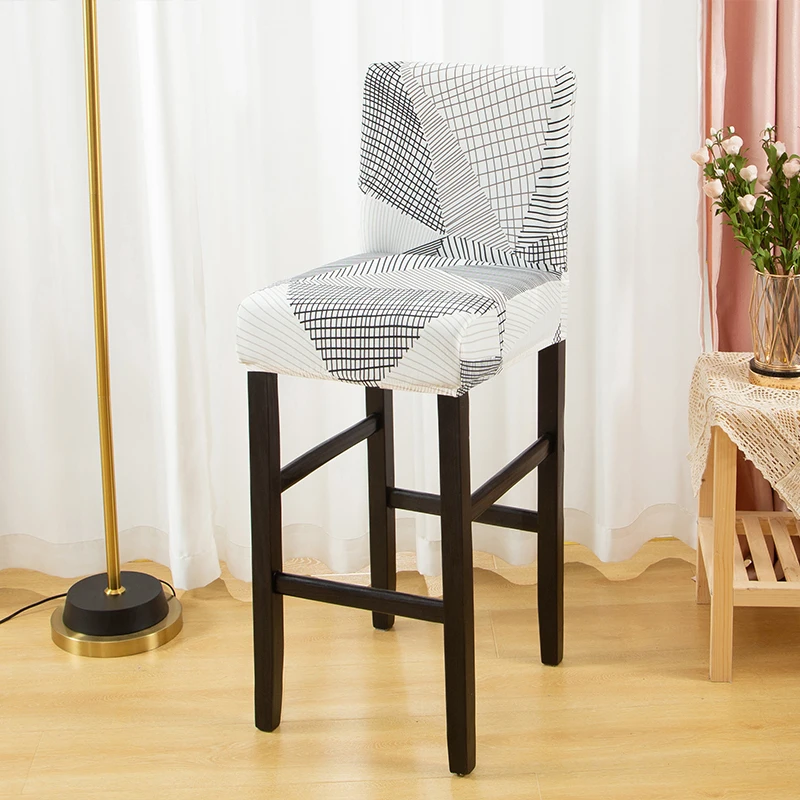 Stretch Bar Stool Slipcover - Removable Furniture Seat Cover for Counter and Pub Chairs