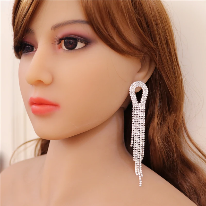 Rhinestone Earrings Tassel Earrings Ladies Luxury Jewelry Long Earrings
