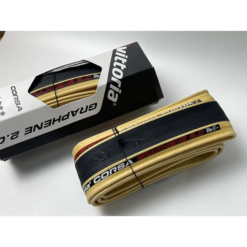 Vittoria Corsa Road Foldable Tire Graphene 2.0 700×25c/28c 700c Bicycle Yellow Edge Tires