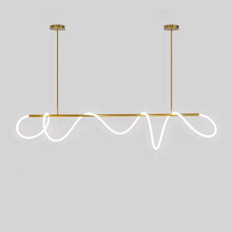 

Modern Minimalist Living Room Pendant Lamp Nordic Creative Restaurant Bedroom Study Designer Circular Musical Note Linear Light