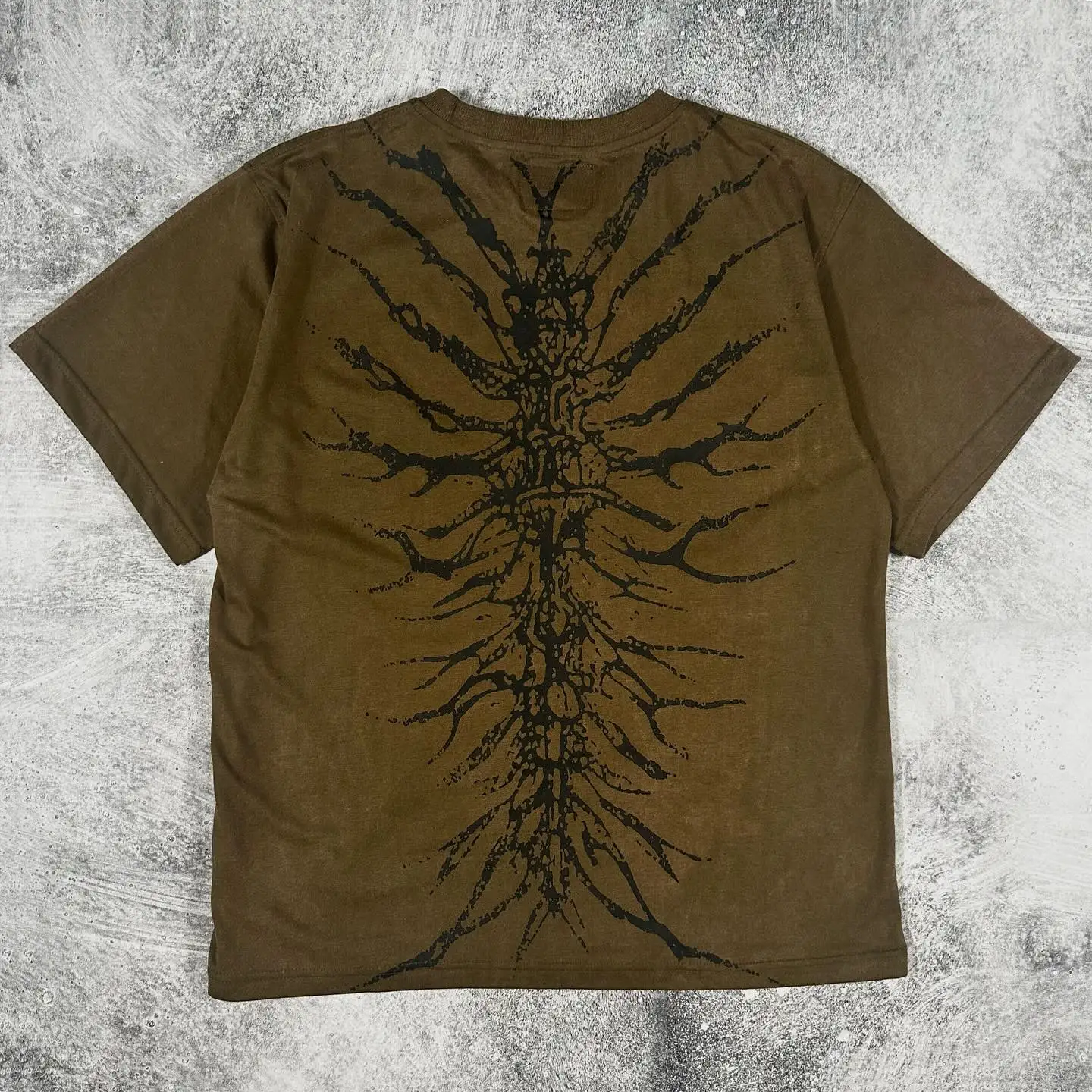 Camisetas con estampado gráfico gótico Ghoul Y2k, ropa urbana de manga corta de moda punk retro de algodón lavado de alta calidad, ropa de cuello redondo para hombres