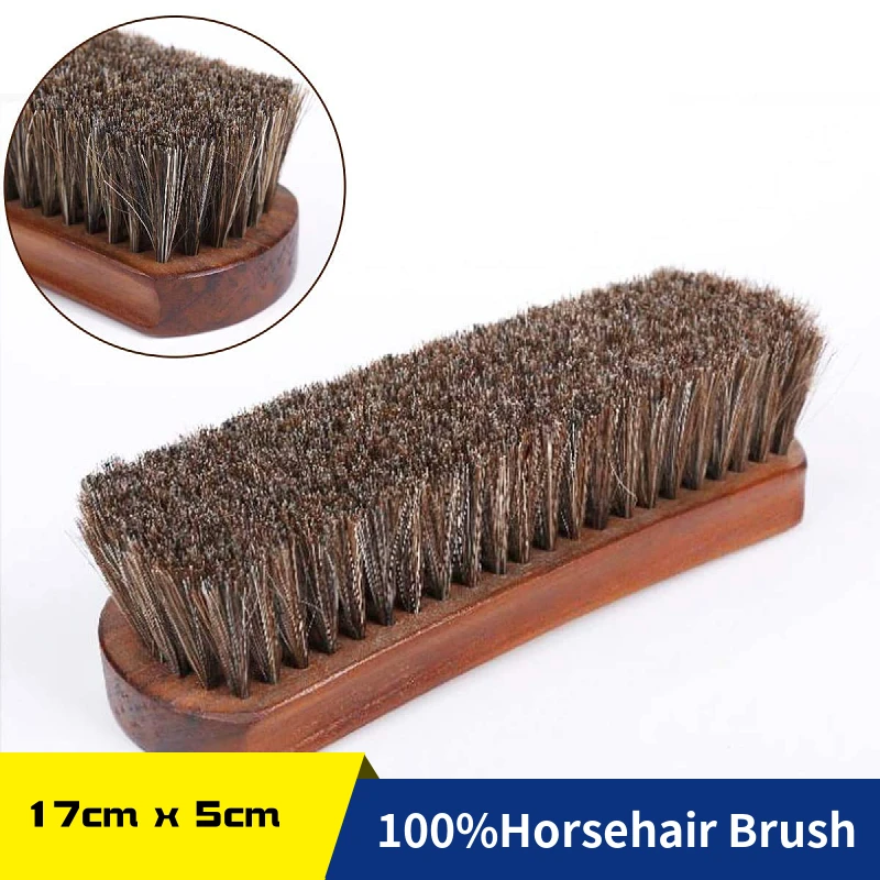 Horsehair Shoe Brush Hand Scrubbing Brush Horse Hair Brushes Polishing Tool Shine Polish Cleaner For Shoes Boots Sofa Car Seat shoe cleaner shoe brush shoe cleaning kit shoe shining tool