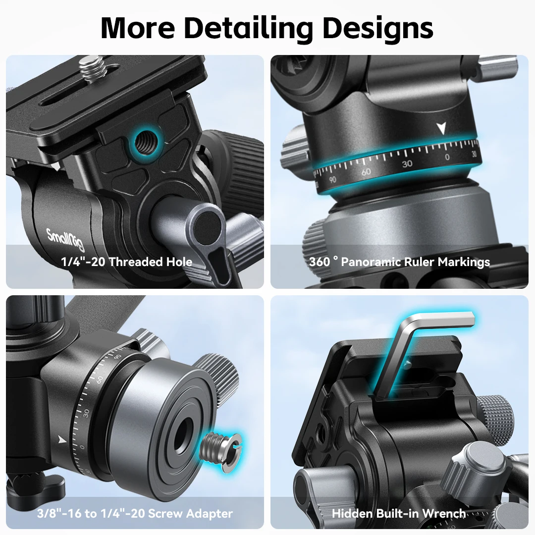 SmallRig Tripod Fluid Video Head with Leveling Base CH20 SmallRig Tripod Fluid Video Head with Leveling Base CH20
