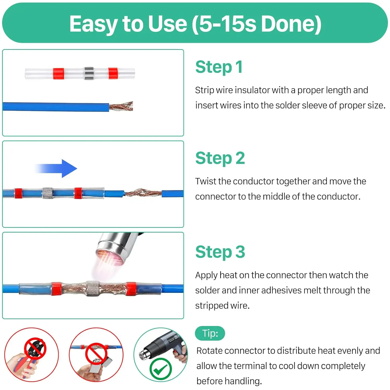 200PCS Solder Seal Wire Connectors