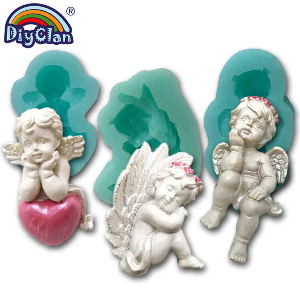 Stampo In Silicone Fai Da Te A Forma Di Angelo - Piccolo Stampo Per Torte, Cioccolato E Fondente - Mini Angeli Per Decorazioni E Dolci - 3