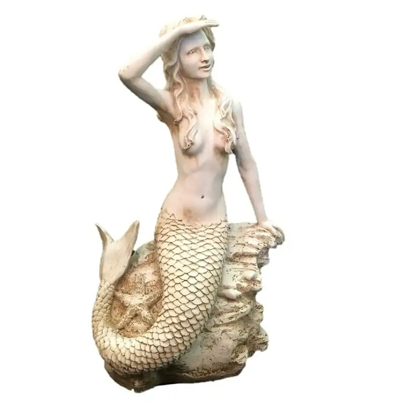 

in. Antique Sitting on Coastal Looking Out to Sea Beach Nautical Extra Large Statue