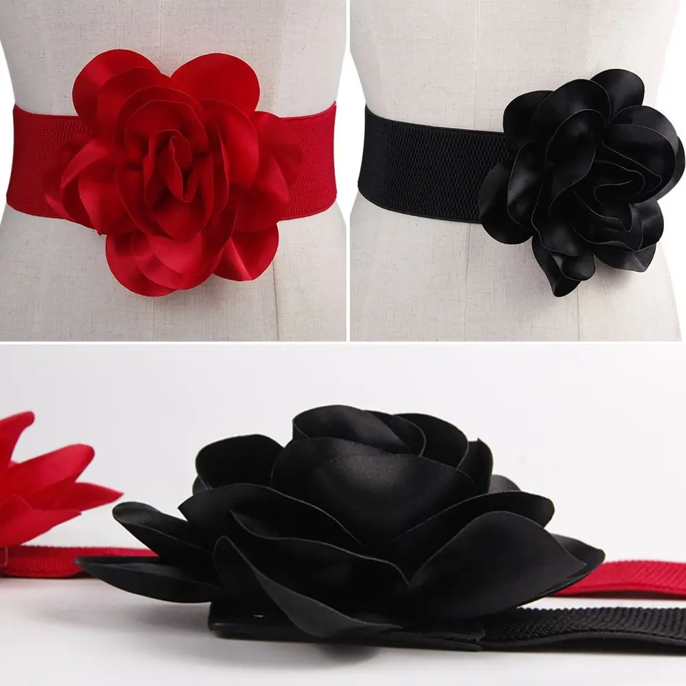 

Женская Повседневная юбка, платье, пальто, женское платье, широкая эластичная лента на талию, пояс с большими цветами