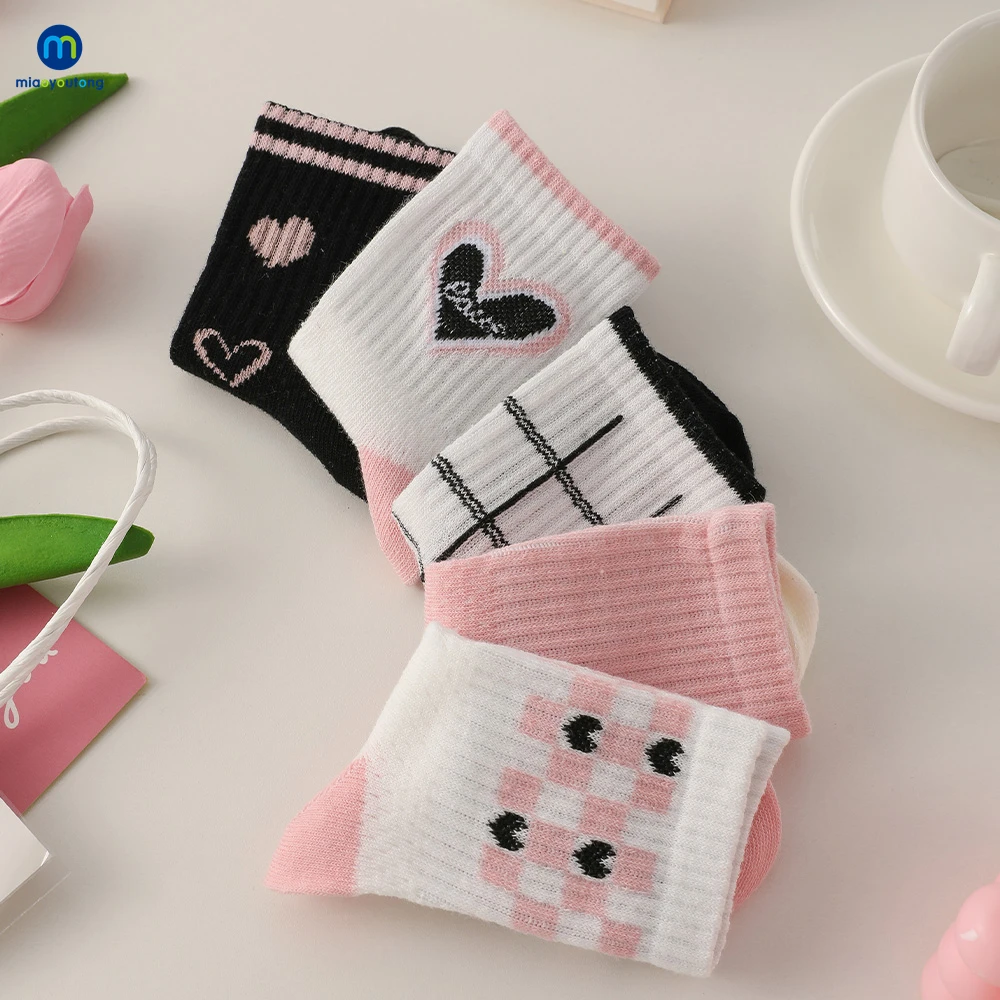 5 Pairs/Lot kids socks Fashion Spring Summer Mesh Cotton Children Socks Kids High Elastic Breathable Baby Girls Boys Sokcs Miaoyoutong